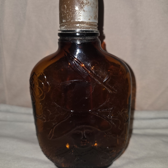 Vintage Paul Jones Amber Glass Whiskey Flask - 1 Pint - 1940s Embossed - Picture 2 of 5